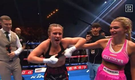 boxing girl flashes crowd after win|VIDEO: Boxer Flashes Crowd After First Win